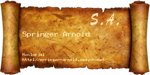 Springer Arnold névjegykártya